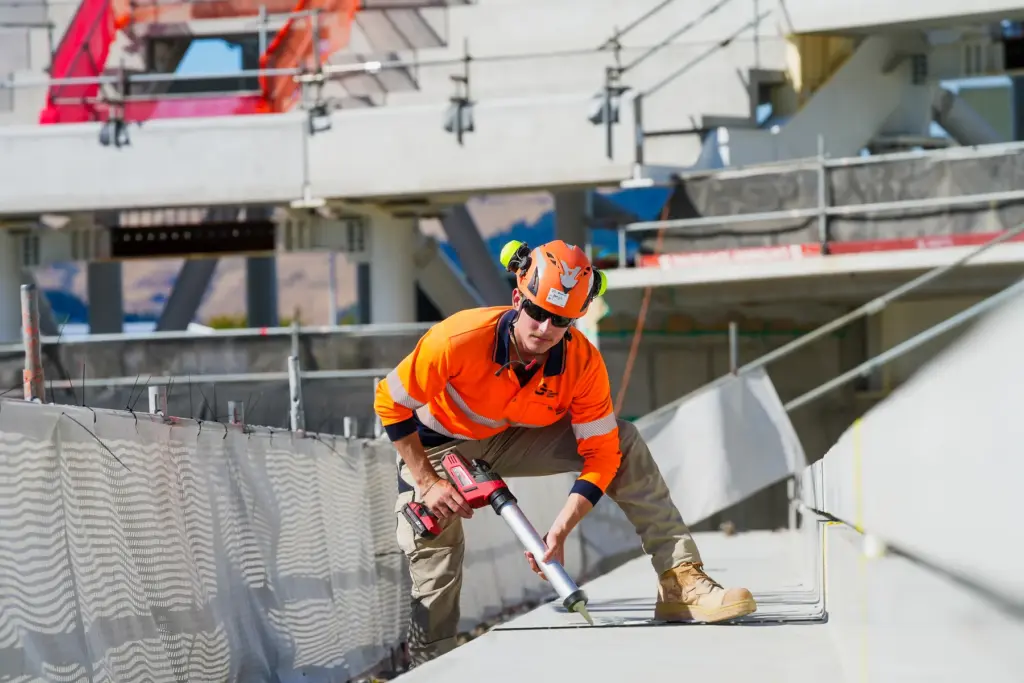 Applying Soudaseal FR to a construction joint